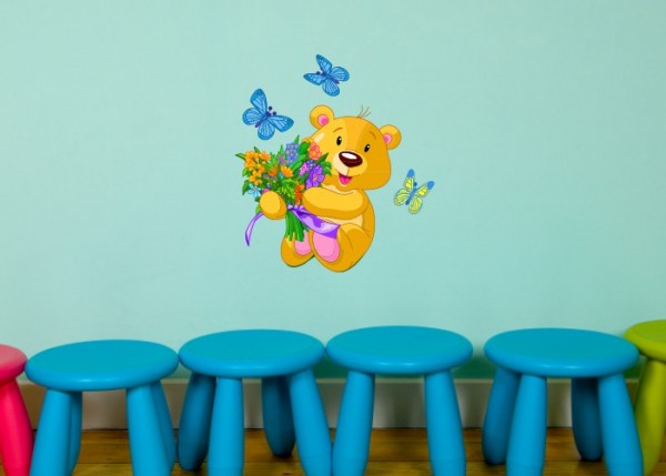 Wandsticker Blumen-Bärchen Bianka | wandtattooladen.de