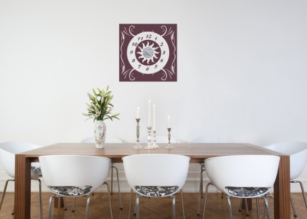 Wandtattoo Wanduhr Sonnenornament 65x65cm | wandtattooladen.de