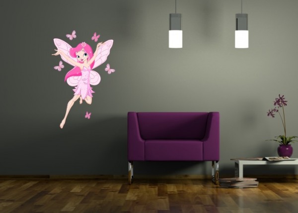 Wandsticker Elfe mit Schmetterlingen | wandtattooladen.de
