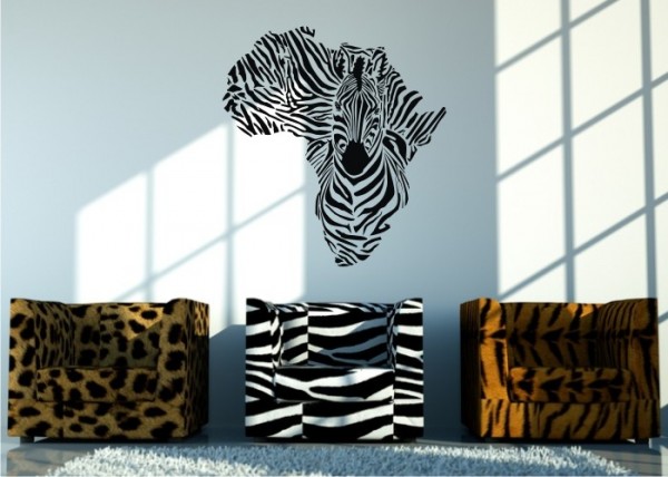 Wandtattoo Afrika im Zebra-Look | wandtattooladen.de