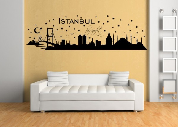 Wandtattoo Skyline Istanbul by Night | wandtattooladen.de