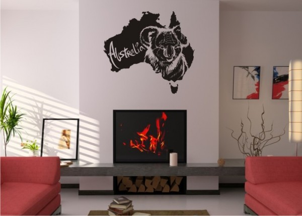 Wandtattoo Australien im Koala-Look | wandtattooladen.de