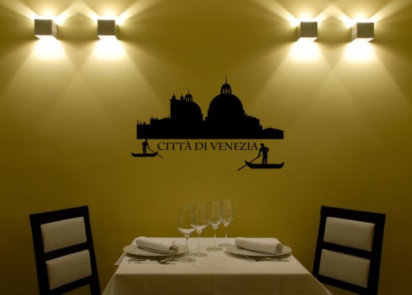 Wandtattoo Venedig - Skyline mit Gondeln | wandtattooladen.de