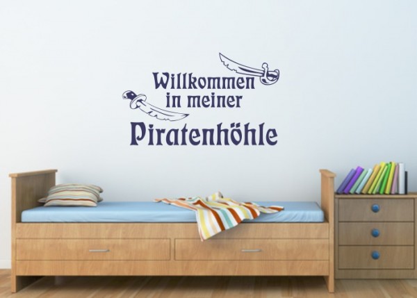 Wandtattoo Willkommen in meiner Piratenhöhle 2 | wandtattooladen.de