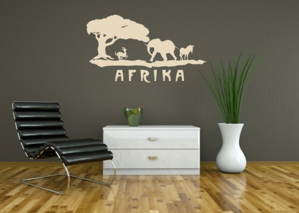 Wandtattoo Afrika - Elefant, Zebra, Gazelle | wandtattooladen.de
