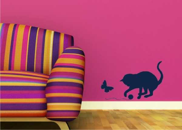 Wandtattoo Katze Samtpfote Silly | wandtattooladen.de