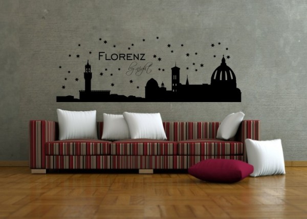 Wandtattoo Skyline Florenz by Night | wandtattooladen.de