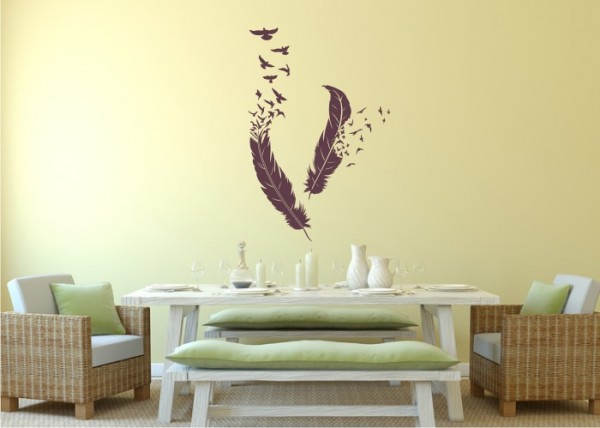 Wandtattoo Feder-Vogelschwarm | wandtattooladen.de