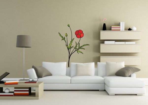 Wandsticker Mohnblume | wandtattooladen.de