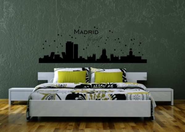 Wandtattoo Skyline Madrid by Night | wandtattooladen.de