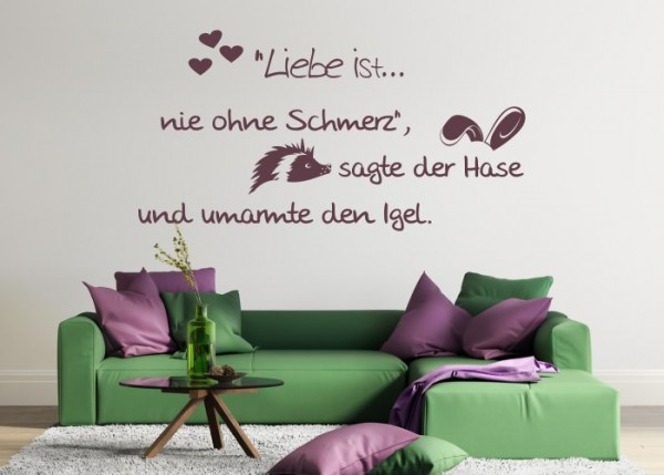Wandtattoo Liebe ist nie ohne Schmerz | wandtattooladen.de