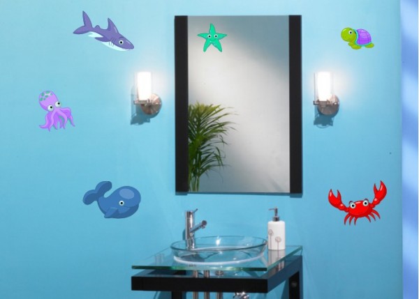 Wandsticker Meerestiere 1, 6er Set | wandtattooladen.de