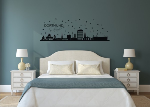 Wandtattoo Skyline Dortmund by Night | wandtattooladen.de