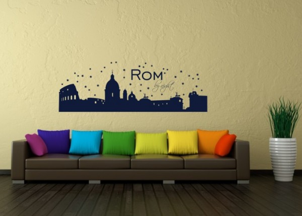 Wandtattoo Skyline Rom by Night | wandtattooladen.de