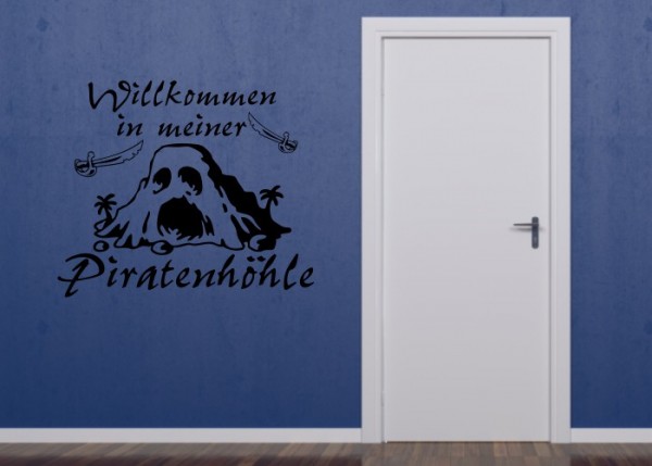 Wandtattoo Willkommen in meiner Piratenhöhle | wandtattooladen.de