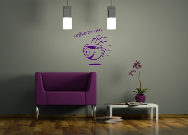 Wandtattoo Coffee to run | wandtattooladen.de