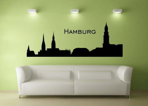 Wandtattoo Skyline Hamburg | wandtattooladen.de