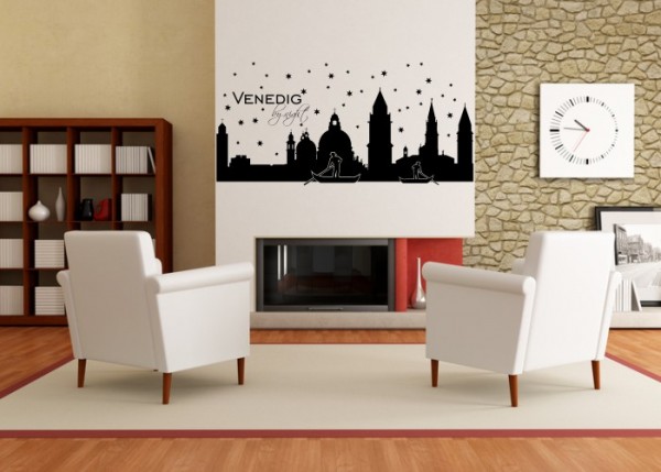 Wandtattoo Skyline Venedig by Night | wandtattooladen.de