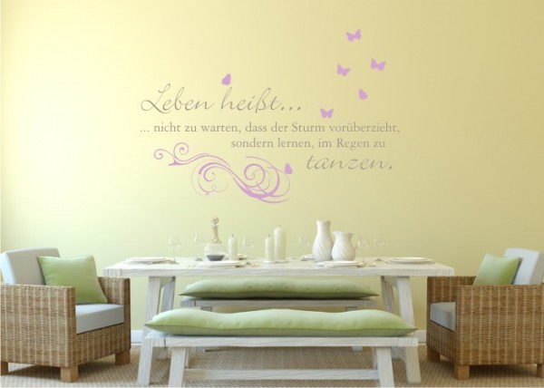 Wandtattoo Leben heißt...nicht zu warten ..., 2-farbig | wandtattooladen.de