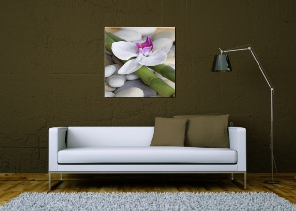 Wandbild - Orchidee mit Bambus | wandtattooladen.de