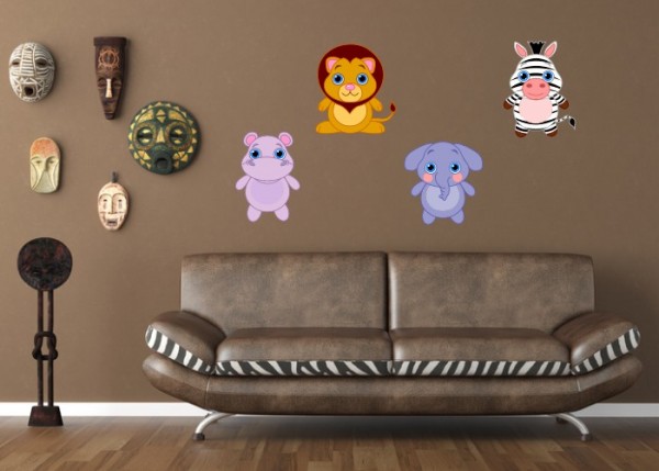 Wandsticker Dschungel-Clique, 4-teiliges Set | wandtattooladen.de