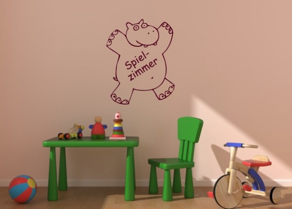 Wandtattoo Nilpferd - Spielzimmer | wandtattooladen.de