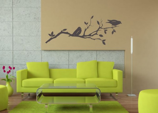 Wandtattoo Ast mit Vogelpaar | wandtattooladen.de