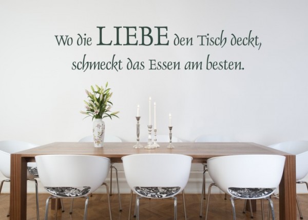 Wandtattoo Wo die Liebe den Tisch deckt, ... | wandtattooladen.de
